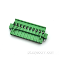 Bloco de terminais plugável com passo de 5,08 mm verde 10P